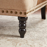 Luxury teak wood reading chairs with upholstered tufted backrest