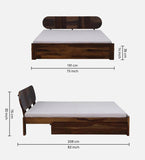 Solid wood bed frame in dark walnut finish