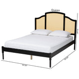 modern minimalist bed frame with natural cane design