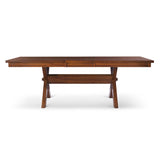 Luxury teak wood dining table with X-base design