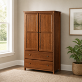Solid teak wood wardrobe with double doors