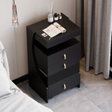 Black wooden dressing table with cushioned stool