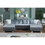Premium U shaped living room sofa with nailhead trim