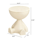 Designer bedroom side table with round top and pedestal base