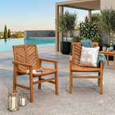Solid teak wood outdoor garden arm chair set
