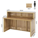 Luxury teak wood reception desk for salon