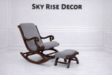 Premium Wooden Rocking Chair with Footrest for Ultimate Comfort
