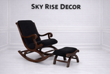 Premium Wooden Rocking Chair with Footrest for Ultimate Comfort