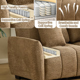 Contemporary brown tufted sofa set