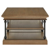 Modern rectangular teak wood coffee table