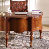 Traditional wooden office desk crafted from premium teak wood