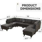 large gray sectional sofa living room setup