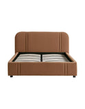 Elegant brown leatherette bed for stylish bedroom interior