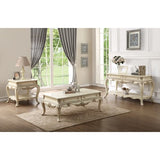 Vintage white wooden coffee table with drawers