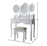 luxury dressing table with stool and mirrors
