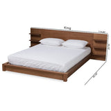 Contemporary wooden bed frame for modern bedroom