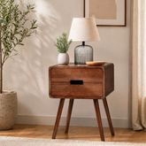 Modern wooden nightstand with drawer