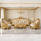 Royal Green Luxury Sofa Set (3+1+1) – Hand-Carved Wooden Designer Living Room Furniture