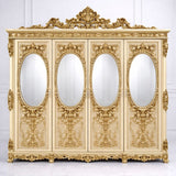 Royal Gold Luxury Designer Wardrobe | Italian Carving Wooden Almirah