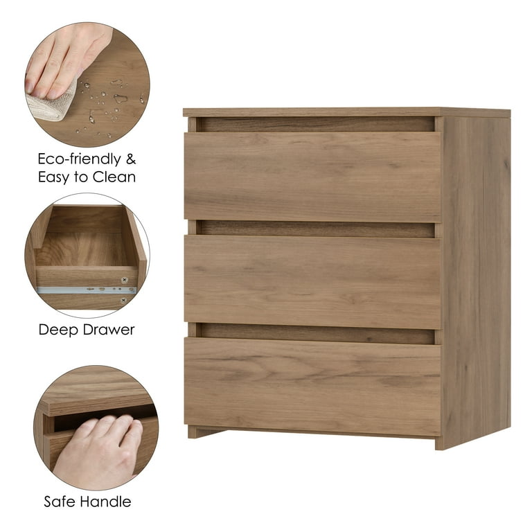 Minimalist storage cabinet with wood finish