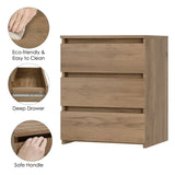 Minimalist storage cabinet with wood finish