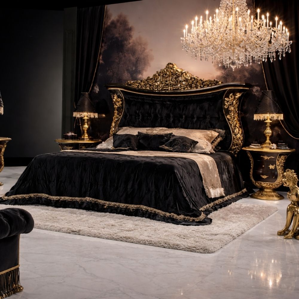Luxury Royal King Size Bedroom Furniture Set – Complete Premium Antique Collection