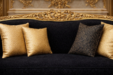 Antique Royal Luxury Hand-Carved Wooden Sofa | Black & Gold Finish
