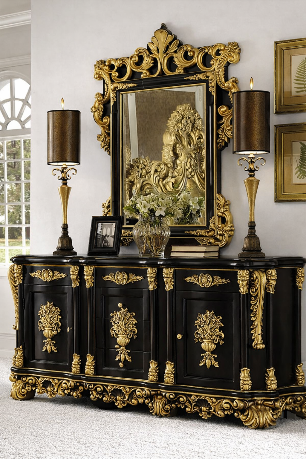 Luxury Royal King Size Bedroom Furniture Set – Premium Antique Style Complete Set