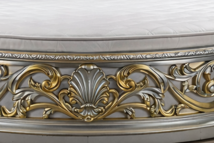 Luxury Antique Round Bed with 2 Side Tables – Premium Designer Royal Bedroom Set