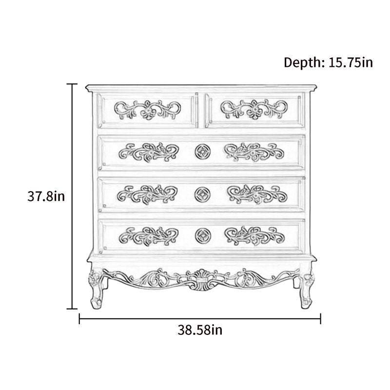 Luxury walnut finish teak wood dresser chest for bedroom storage