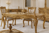 Royal Luxury 4 Seater Dining Table Set – European Classic Hand-Carved Solid Wood