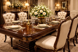 Royal Luxury 10 Seater Dining Table Set – European Classic Solid Wood Dining Set