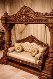 Luxury Wooden Carved Swing Jhula | Royal Antique Designer Wooden Jhula