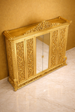 Luxury Gold Royal Carved Wardrobe with Mirror Doors