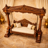 Luxury Wooden Carved Swing Jhula | Royal Antique Designer Wooden Jhula
