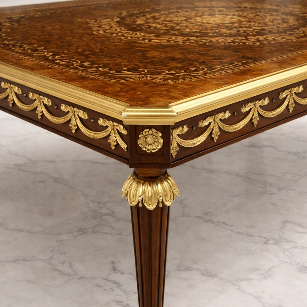 Luxury Rectangular Wooden Center Table with Royal Inlay Design (4×3 Feet)