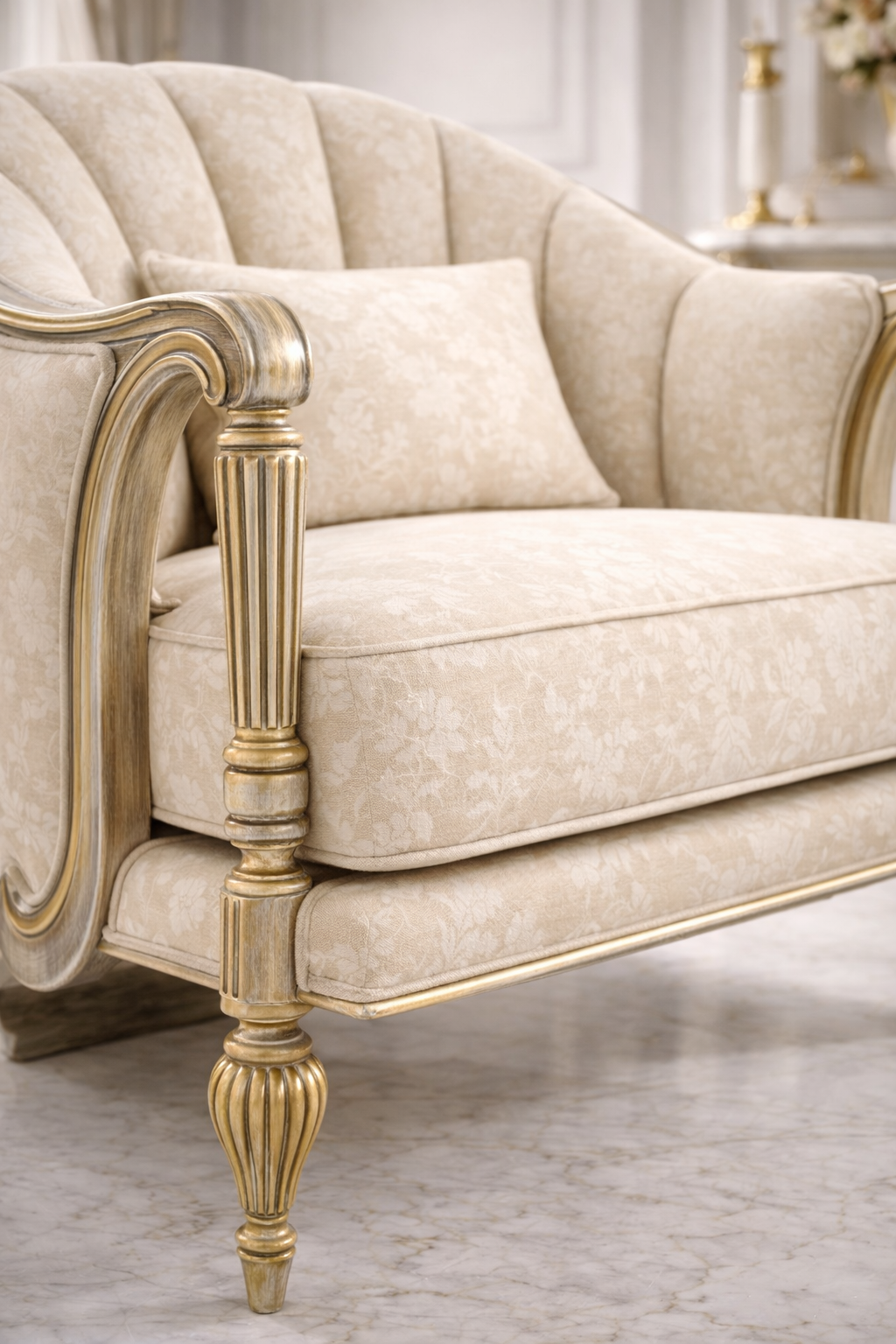 Luxury Classic Single Seater Sofa Chair – Premium Upholstered Accent Chair