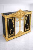 Luxury Gold & Black Designer Wardrobe | Premium Italian Carving Almirah