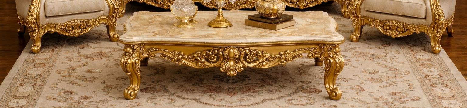 Royal Classic Gold Sofa Set (3+1+1) – Hand-Carved European Luxury Living Room Furniture