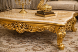 Royal Classic Gold Sofa Set (3+1+1) – Hand-Carved European Luxury Living Room Furniture