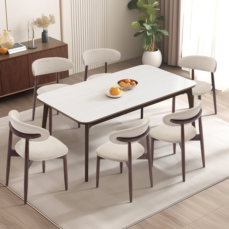 Teak wood dining chair with cushioned seat