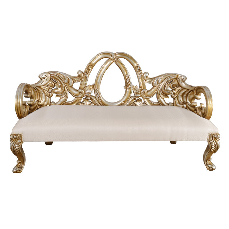 Elegant European royal style teak wood chaise lounge furniture