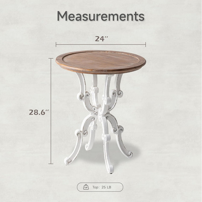 French country style teak wood accent table