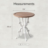 French country style teak wood accent table