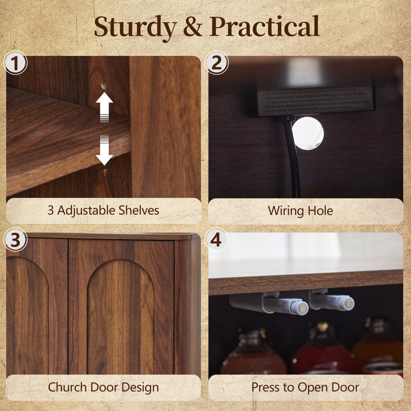 Elegant teak wood nightstand with storage