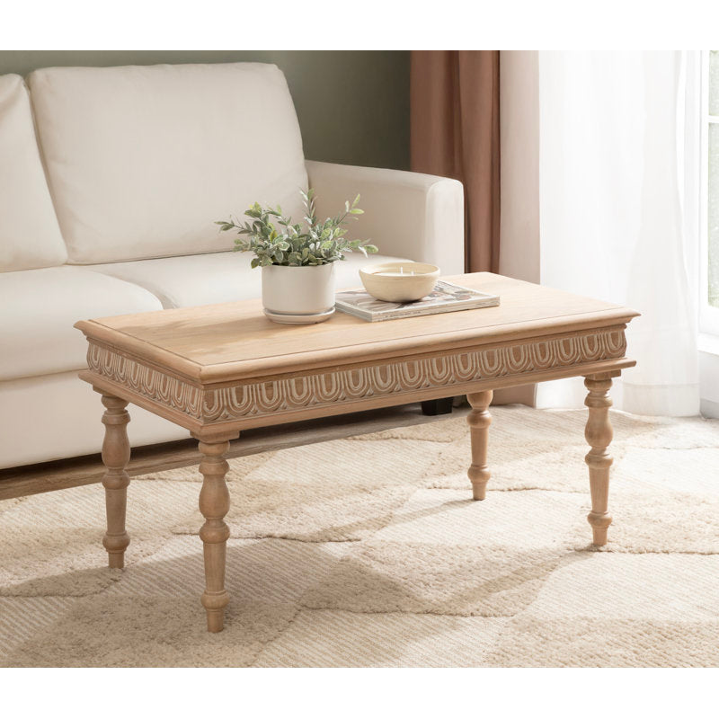 Artisan crafted teak wood living room furniture