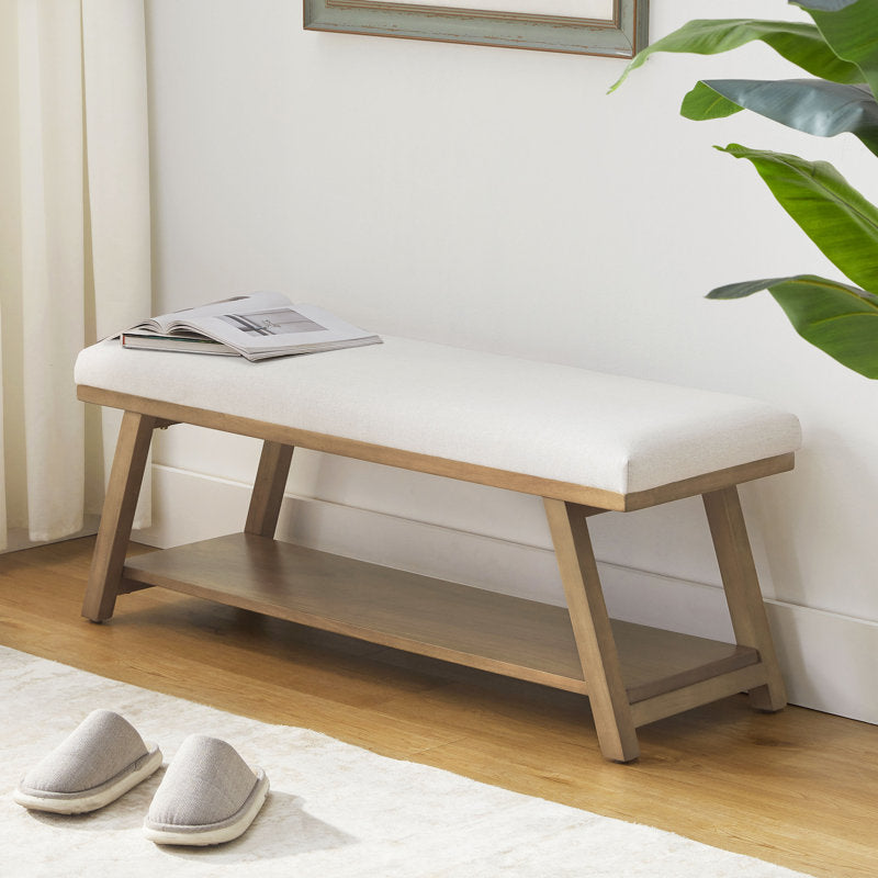 modern minimalist wooden bench seating