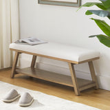 modern minimalist wooden bench seating