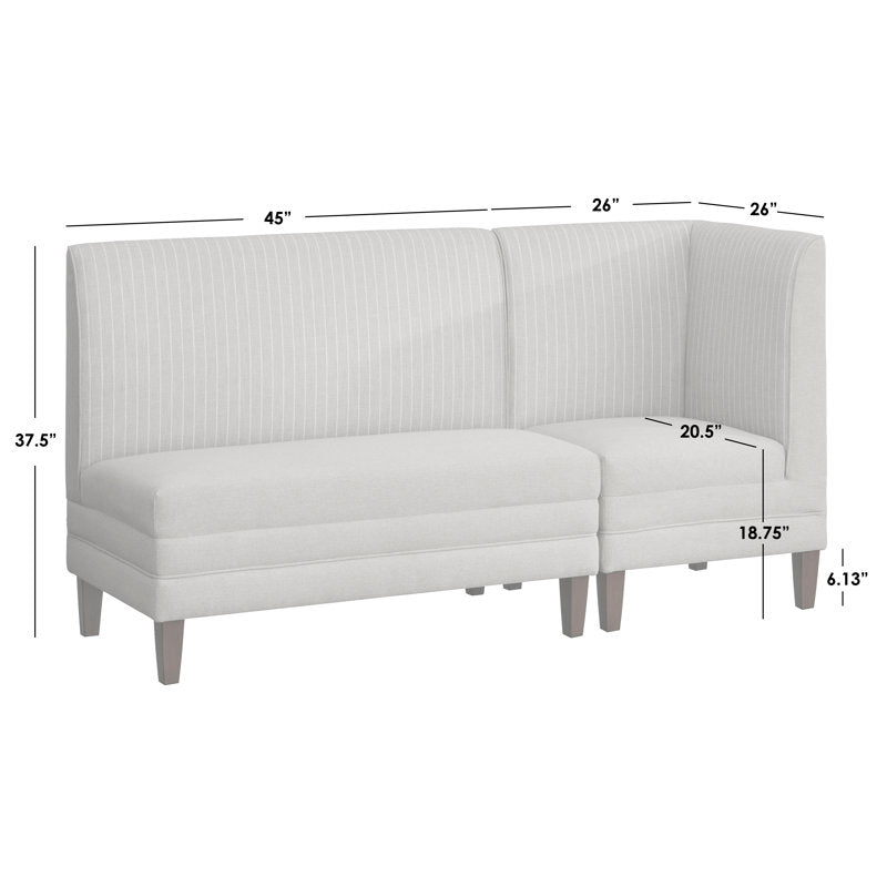 Elegant teak wood banquette seating for dining room