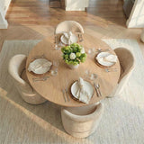 luxury round pedestal dining table set